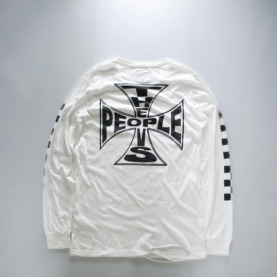 The Poeple Vs Cross Logo L S Tee Wht It By Funny S